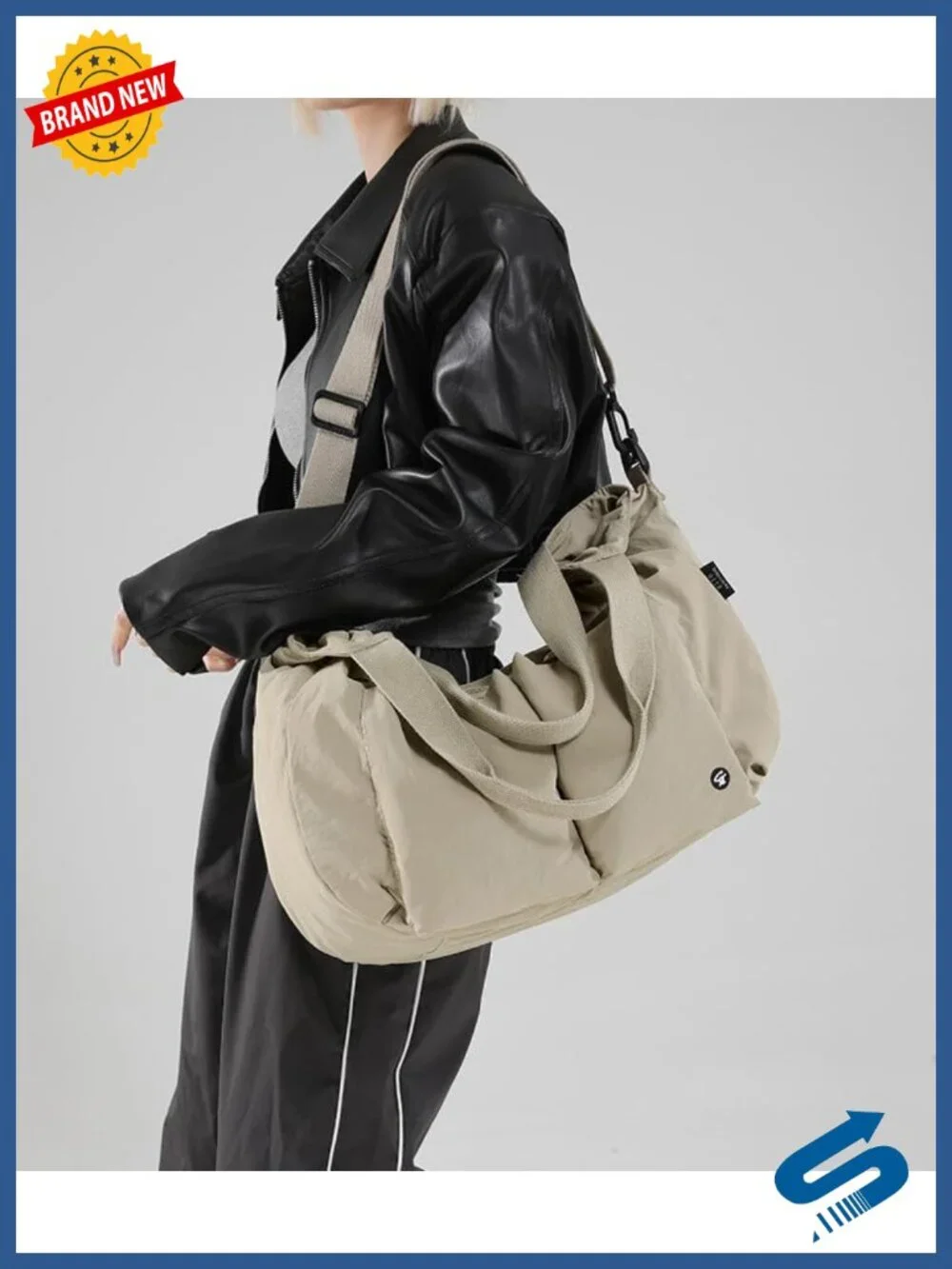Waterproof Nylon Slouchy Hobo Tote Bag Crossbody Shoulder Bag Work Commute